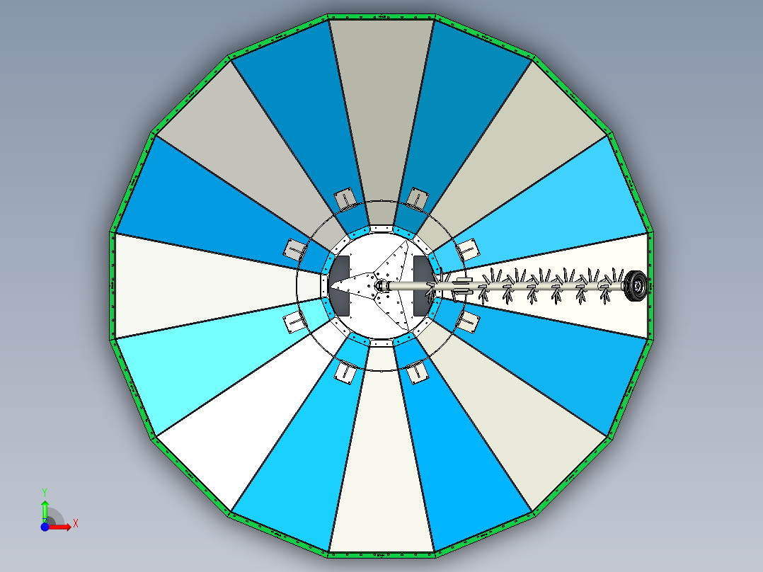 木片切屑筒仓底部卸料系统前视图