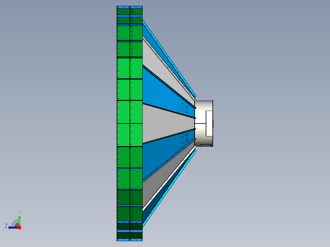 木片切屑筒仓底部卸料系统右视图