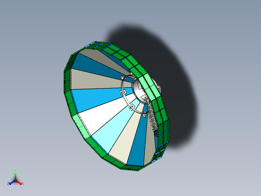 木片切屑筒仓底部卸料系统正等轴测图