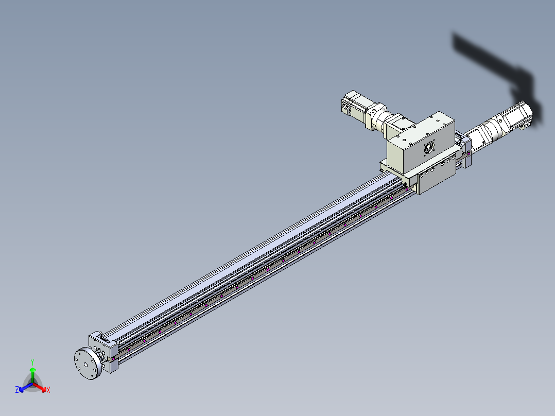 威洛博直线电机模组EB6ZR-L140-S1080-LZ575K-Z575K-MS3正等轴测图
