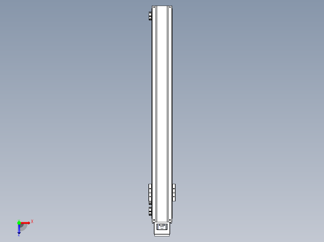 TPA-KNR-130E-2525C-L1150A1-M-H75-N3线性模块铝制底座俯视图