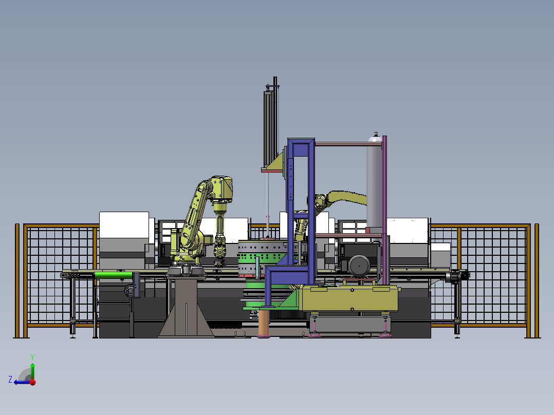 电机轴加工装配线sw20右视图
