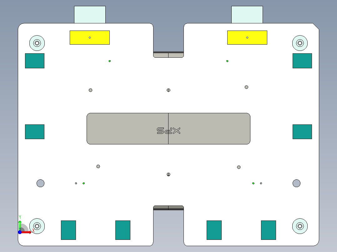 笔记本D壳孔位置度检具模型三维+CAD前视图