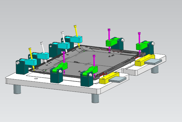 笔记本D壳孔位置度检具模型三维+CAD