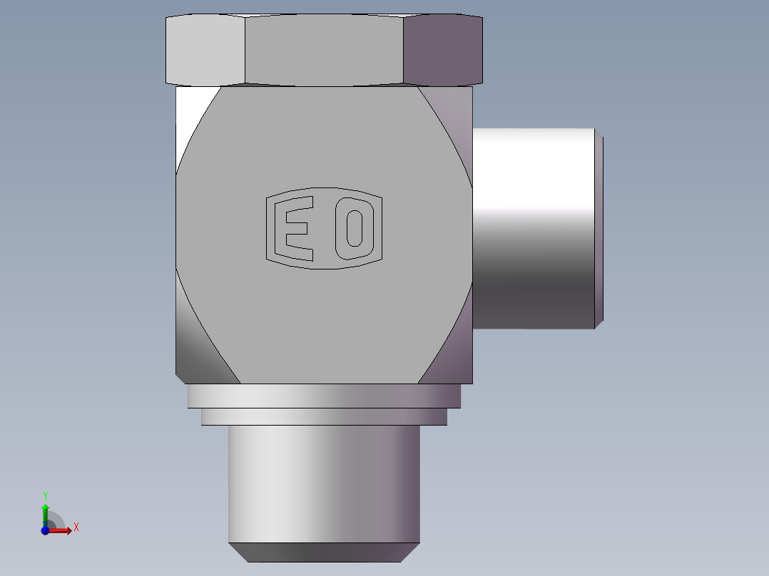高压铰接式90度接头、1DI-22-B08前视图