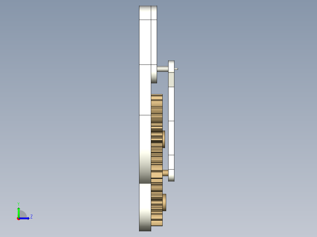 精密齿轮驱动线性执行器左视图
