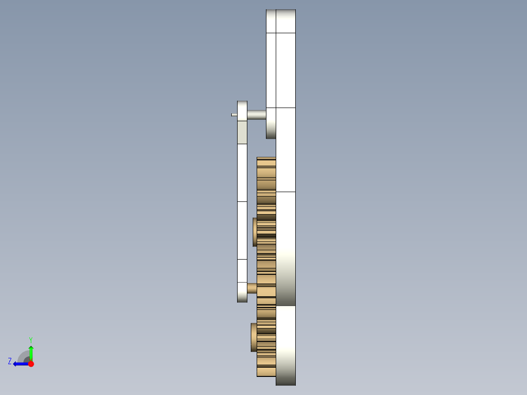 精密齿轮驱动线性执行器右视图