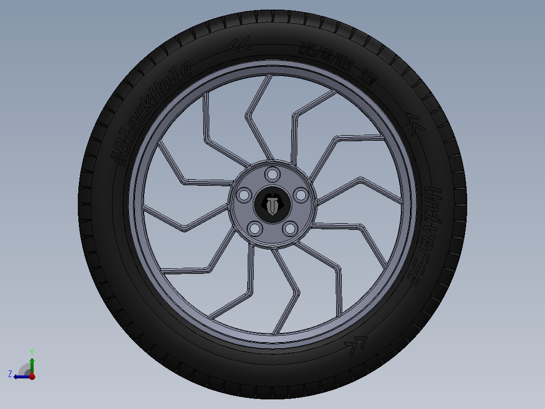 轮毂、轮胎(109)右视图