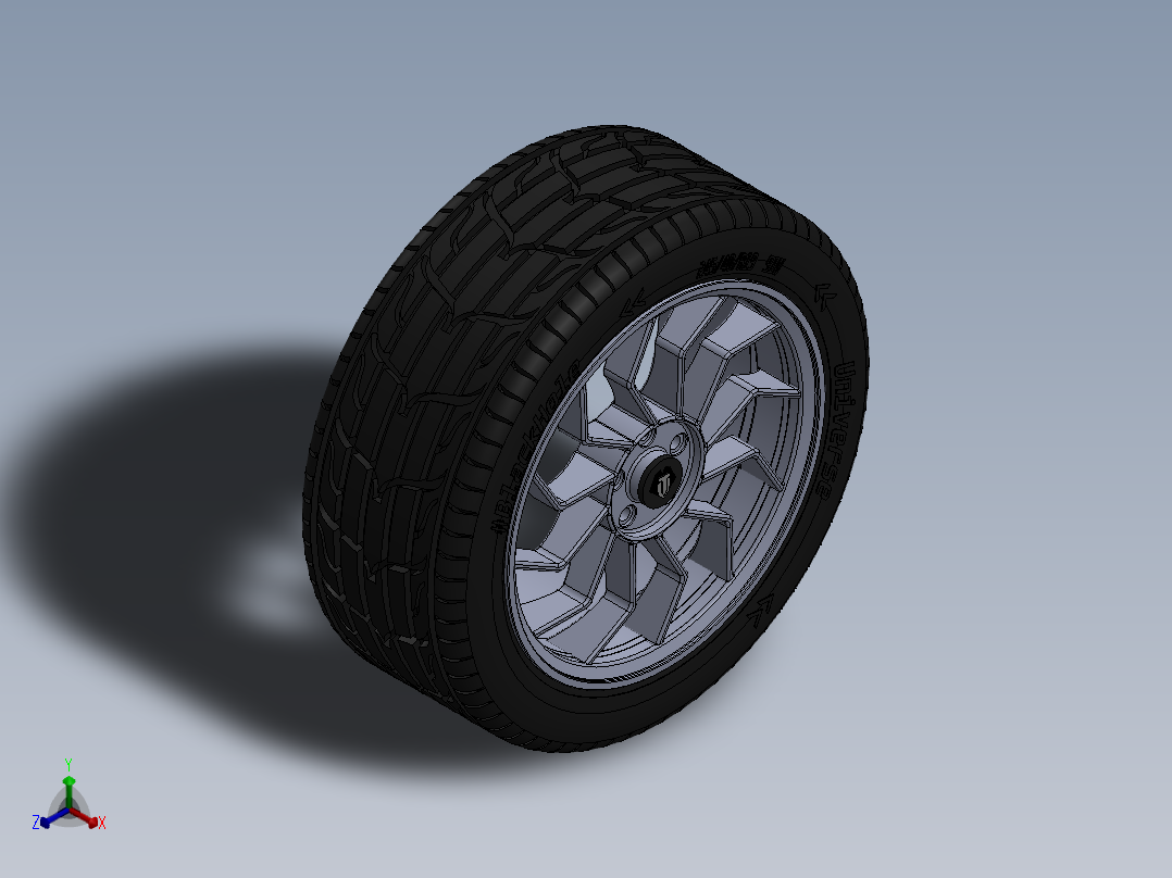 轮毂、轮胎(109)正等轴测图