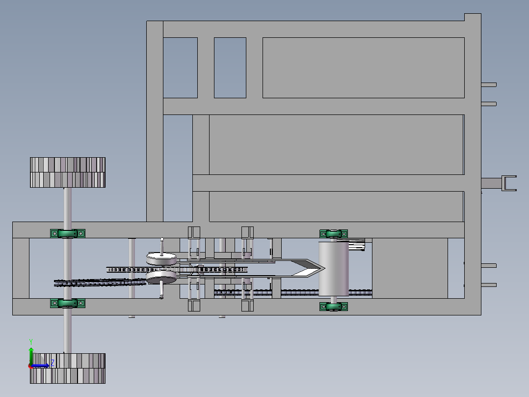 链夹式大葱移栽机的设计【三维SW+5张CAD图纸+说明】左视图
