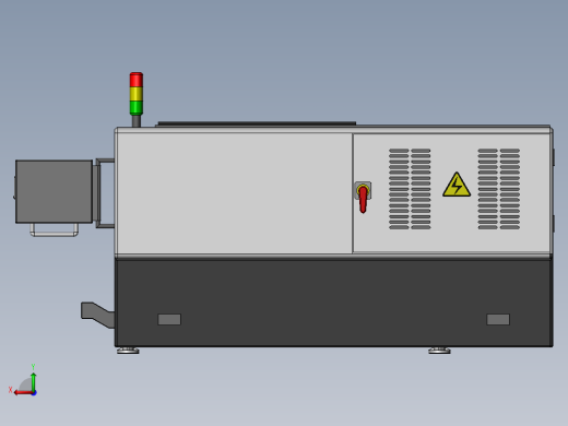 国内某品牌双轴数控车床逆向工程3D模型图纸 Solidworks设计后视缩略图
