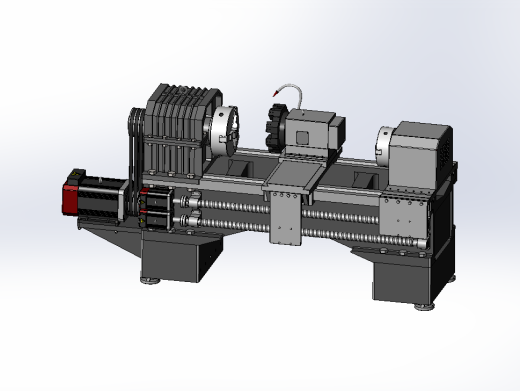 国内某品牌双轴数控车床逆向工程3D模型图纸 Solidworks设计缩略图