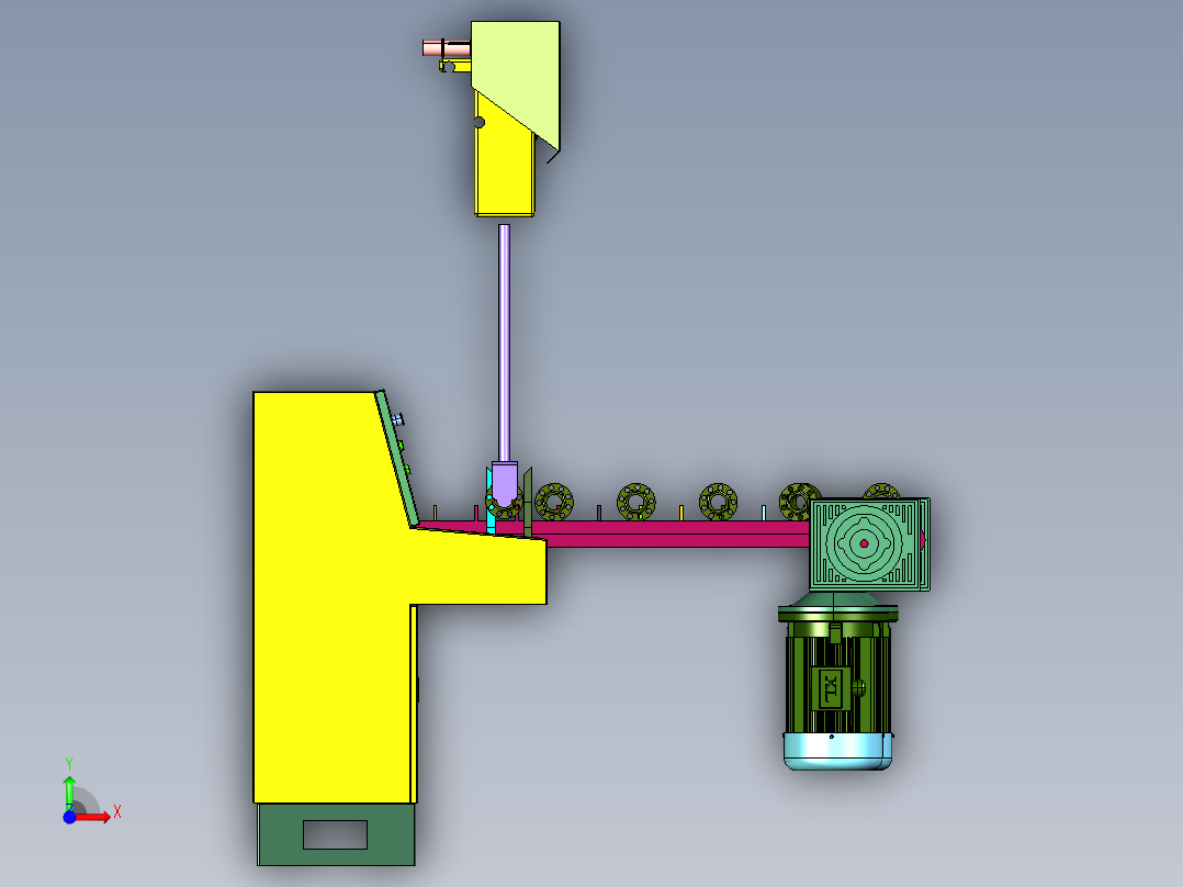 外圆无心磨上下料装置前视图