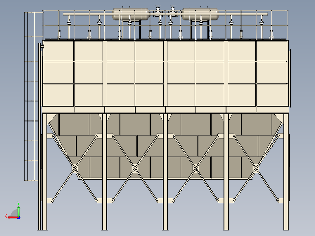 PPCS96-2×8气箱式脉冲袋式除尘器后视图