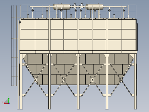 PPCS96-2×8气箱式脉冲袋式除尘器后视缩略图