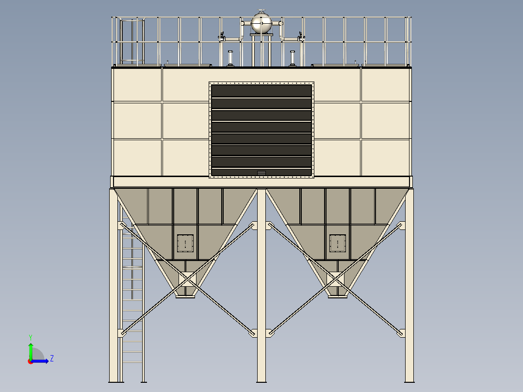 PPCS96-2×8气箱式脉冲袋式除尘器左视图