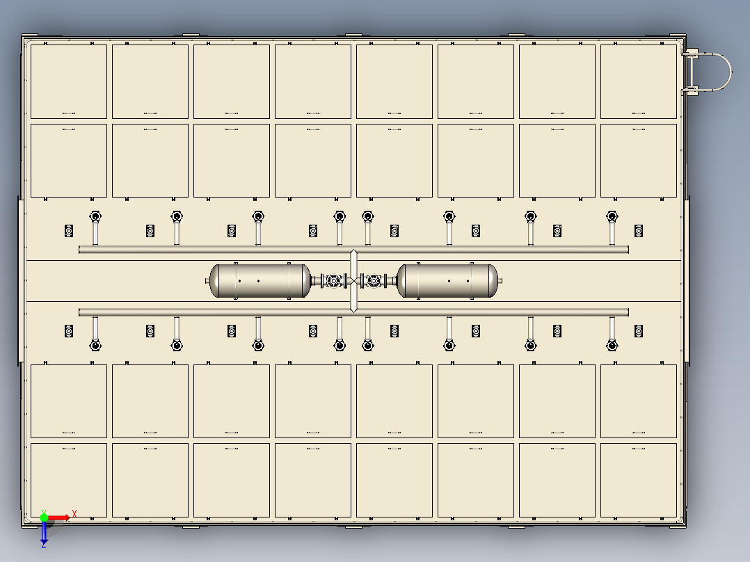 PPCS96-2×8气箱式脉冲袋式除尘器俯视图