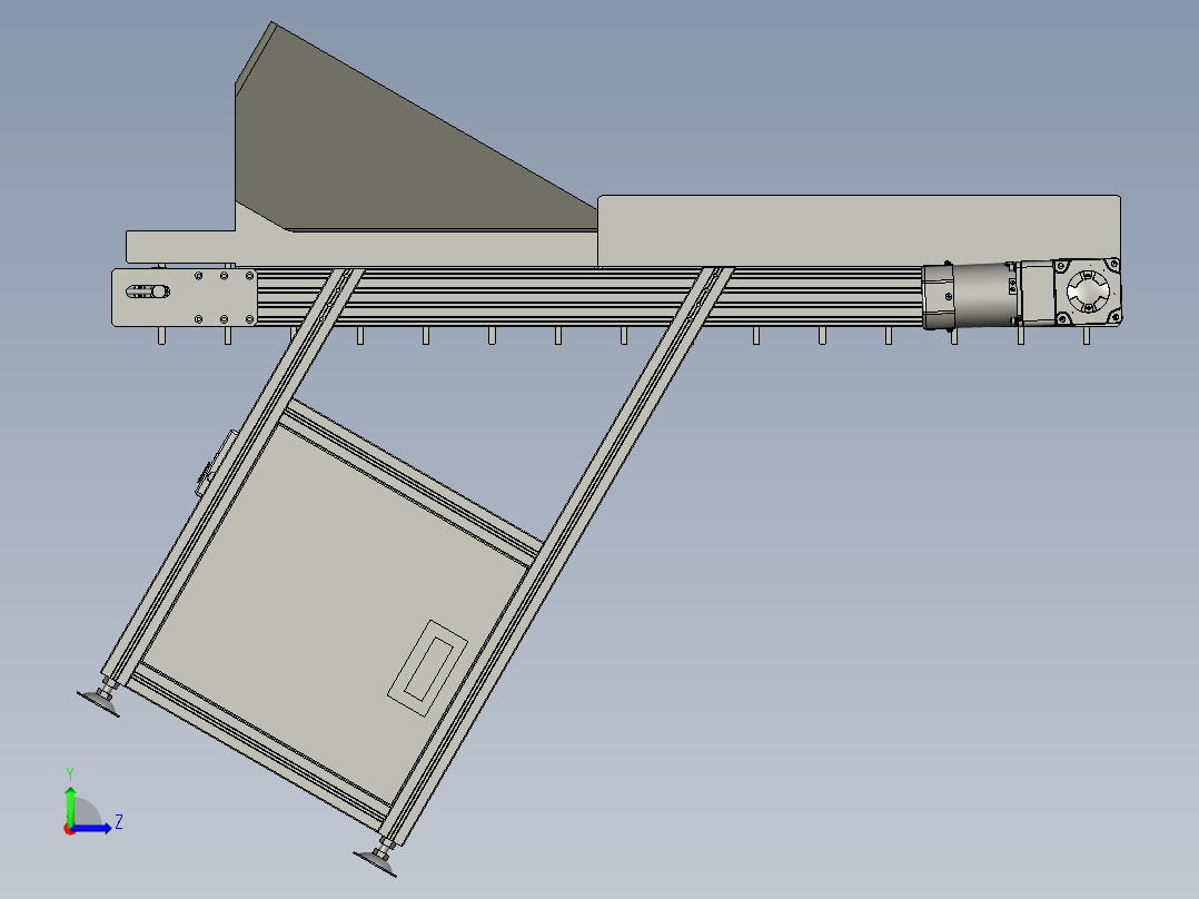 HLCY02-02-00-00平皮带爬坡机提升左视图
