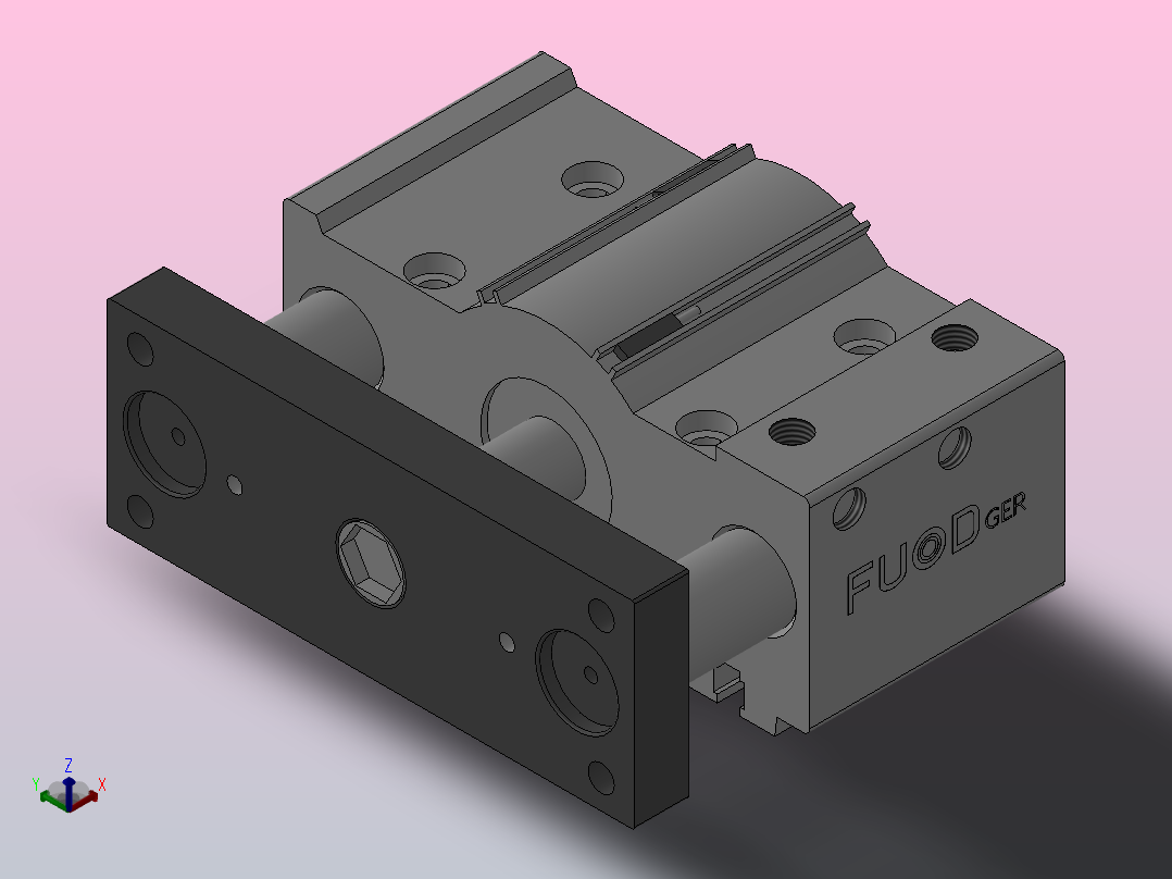 FS-MGP系列气缸[FS-MGPM100-50]正等轴测图