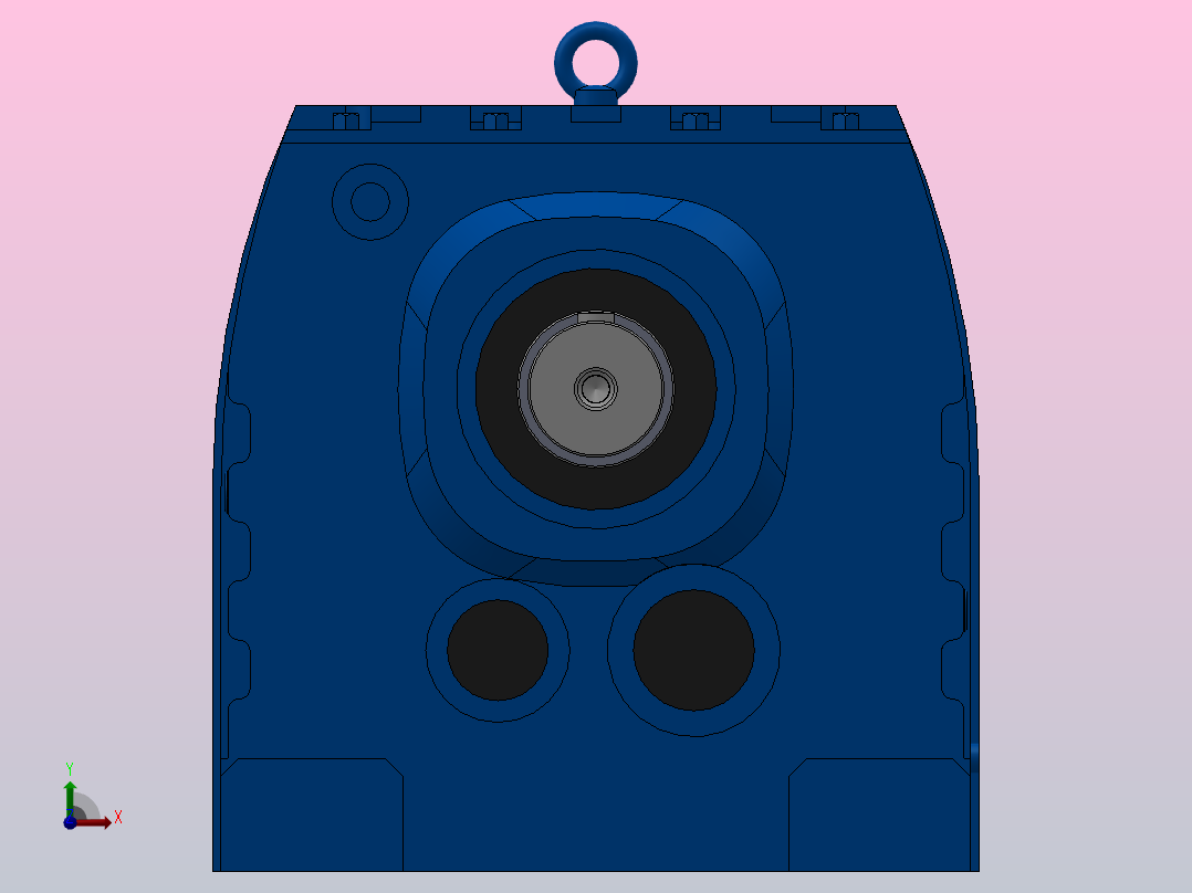 R167底脚轴伸式安装斜齿轮减速机R167-Y22-4P-180L-M1-0°前视图