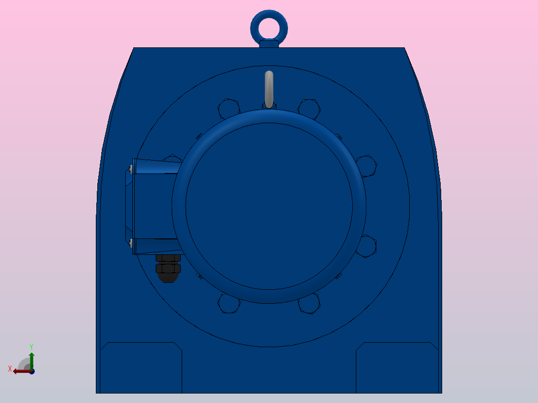R167底脚轴伸式安装斜齿轮减速机R167-Y22-4P-180L-M1-0°后视图