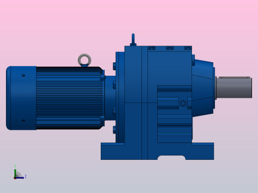 R167底脚轴伸式安装斜齿轮减速机R167-Y22-4P-180L-M1-0°左视缩略图
