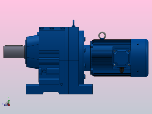 R167底脚轴伸式安装斜齿轮减速机R167-Y22-4P-180L-M1-0°右视缩略图