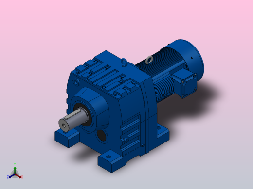 R167底脚轴伸式安装斜齿轮减速机R167-Y22-4P-180L-M1-0°正等轴测缩略图