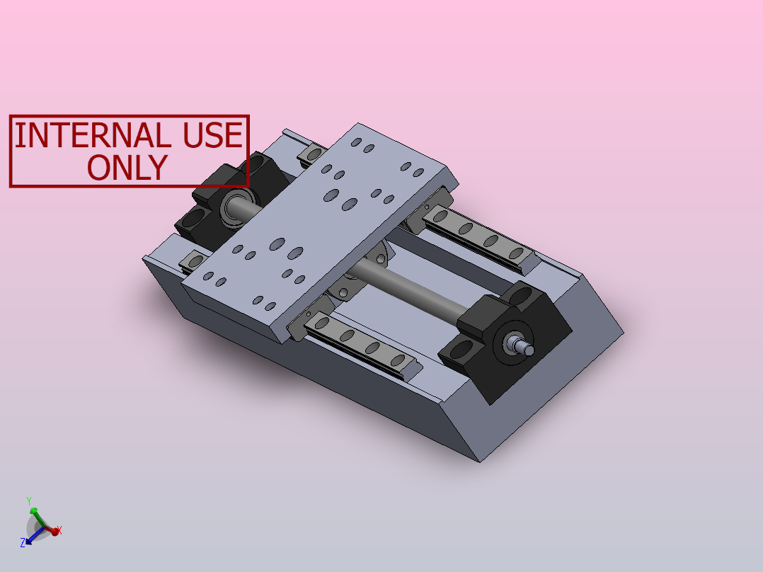 丝杆滑轨模组线性运动轴主视图