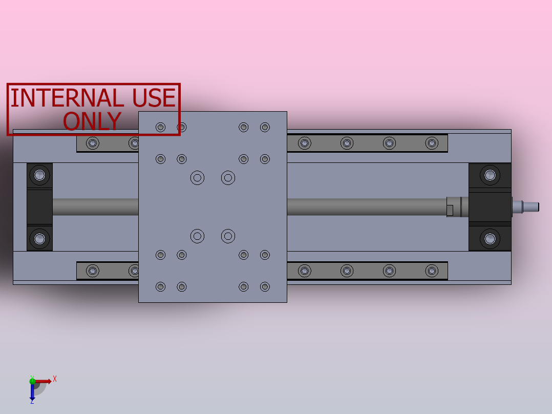 丝杆滑轨模组线性运动轴俯视图