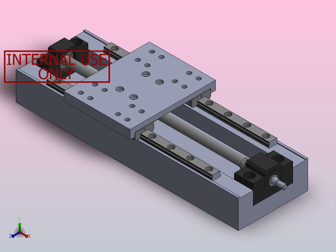 丝杆滑轨模组线性运动轴正等轴测图