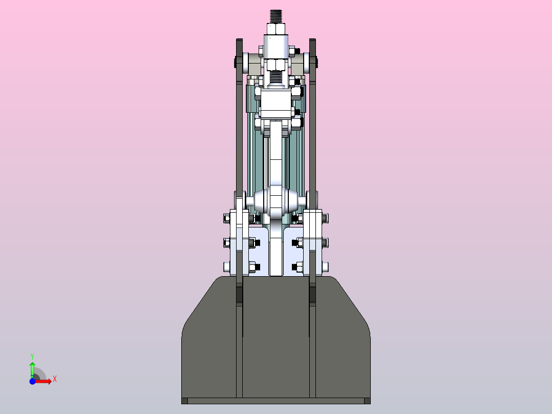 垂直气动压力夹前视图