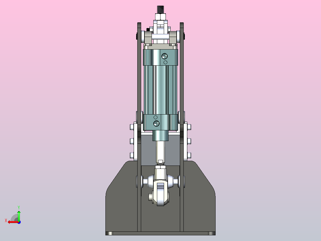 垂直气动压力夹后视图