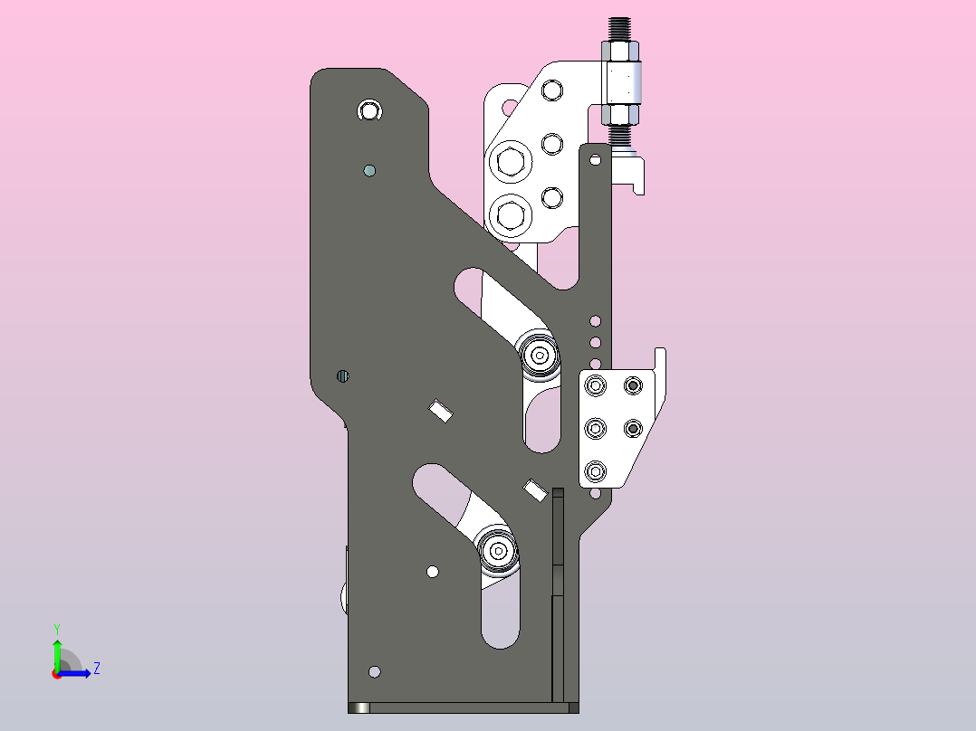 垂直气动压力夹左视图