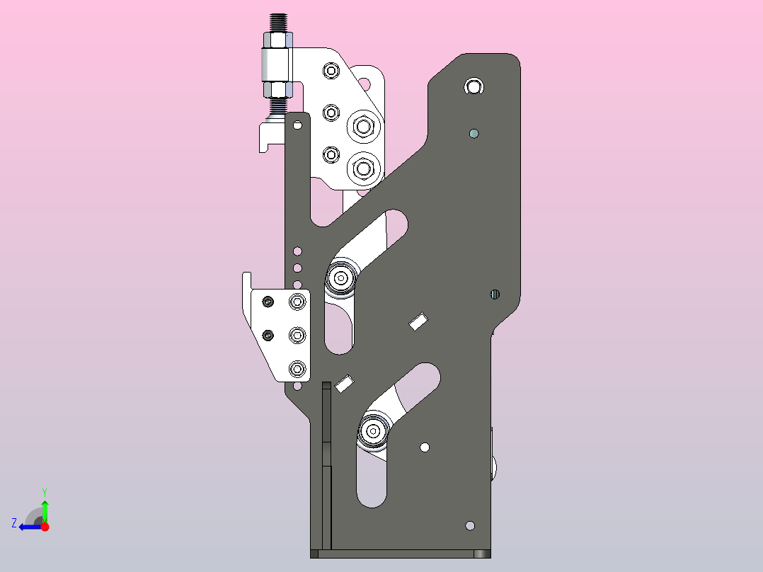 垂直气动压力夹右视图