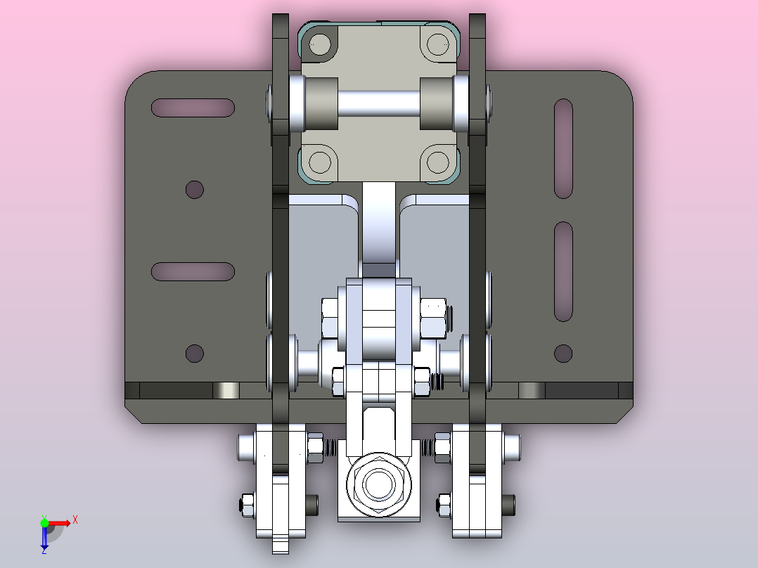 垂直气动压力夹俯视图