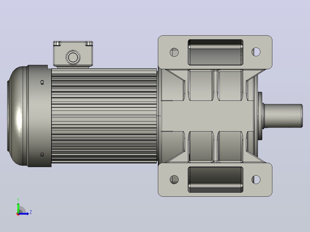 小型三相带刹车三维1.5KW4#LS三相带刹车左视图
