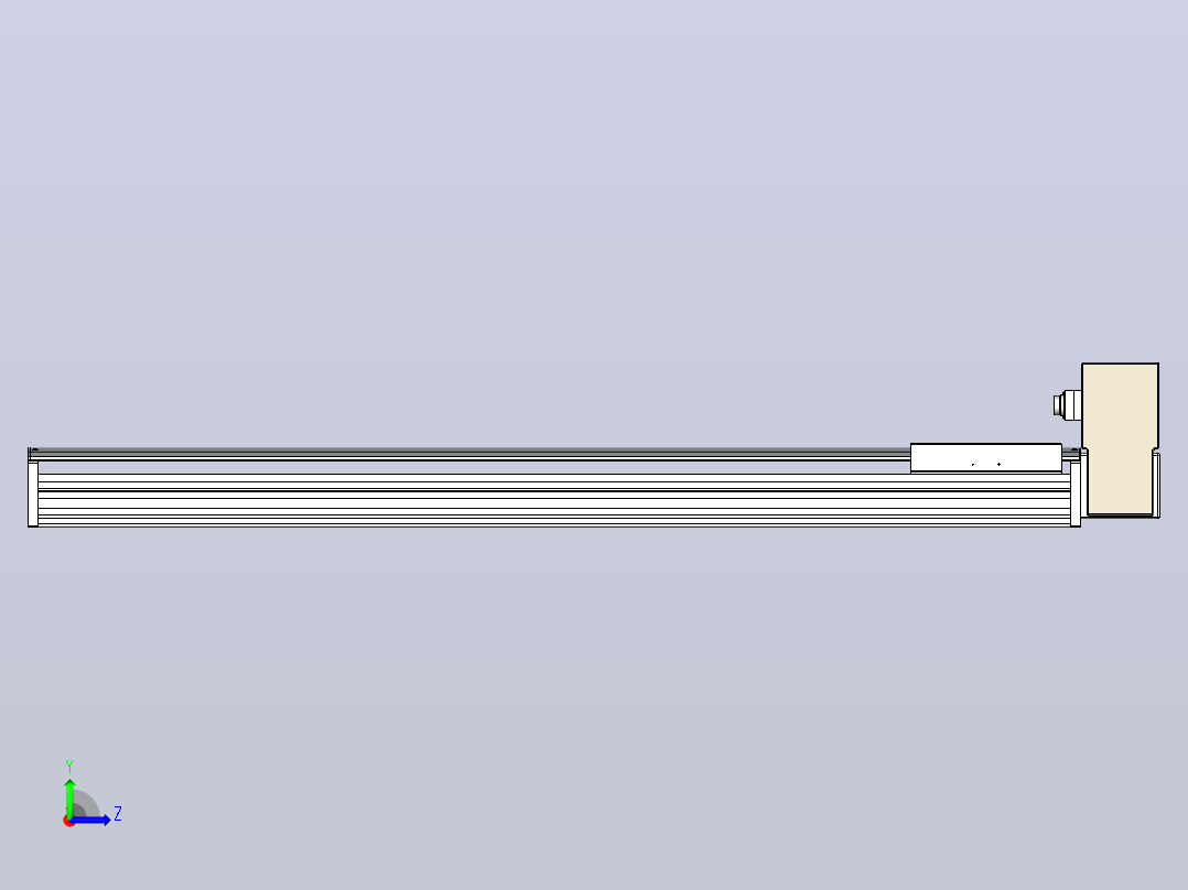 皮带直线轴半封闭可选导轨TPA-HNB-220D-176-L1200-LU-Y-P1K-N3左视图
