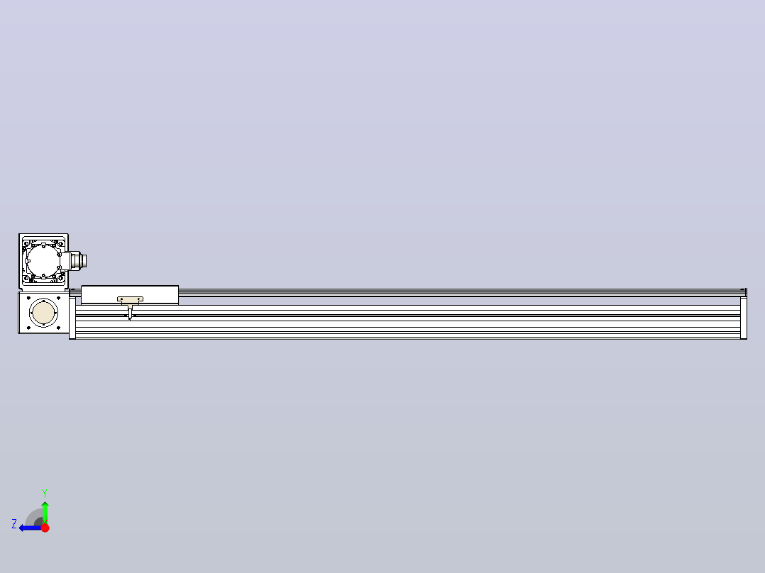 皮带直线轴半封闭可选导轨TPA-HNB-220D-176-L1200-LU-Y-P1K-N3右视图
