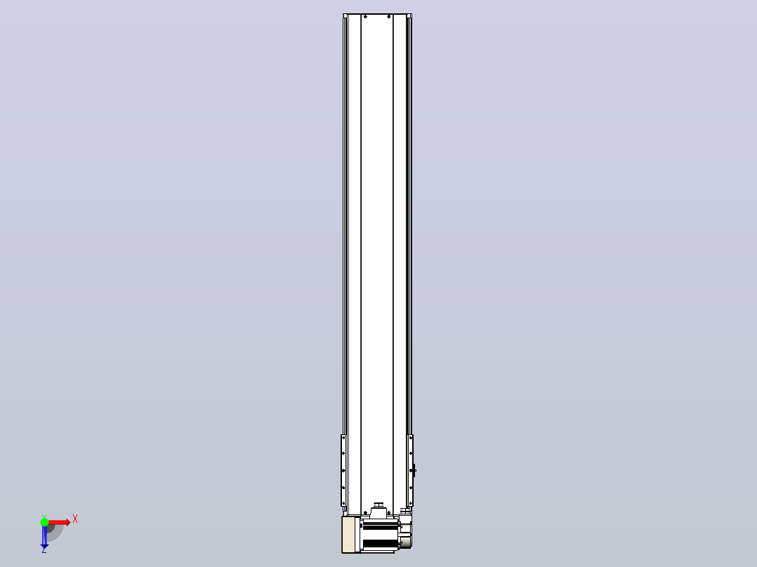 皮带直线轴半封闭可选导轨TPA-HNB-220D-176-L1200-LU-Y-P1K-N3俯视图