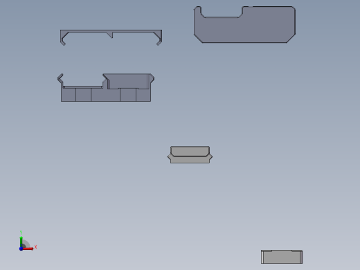 桌下抽屉3D打印零件前视缩略图