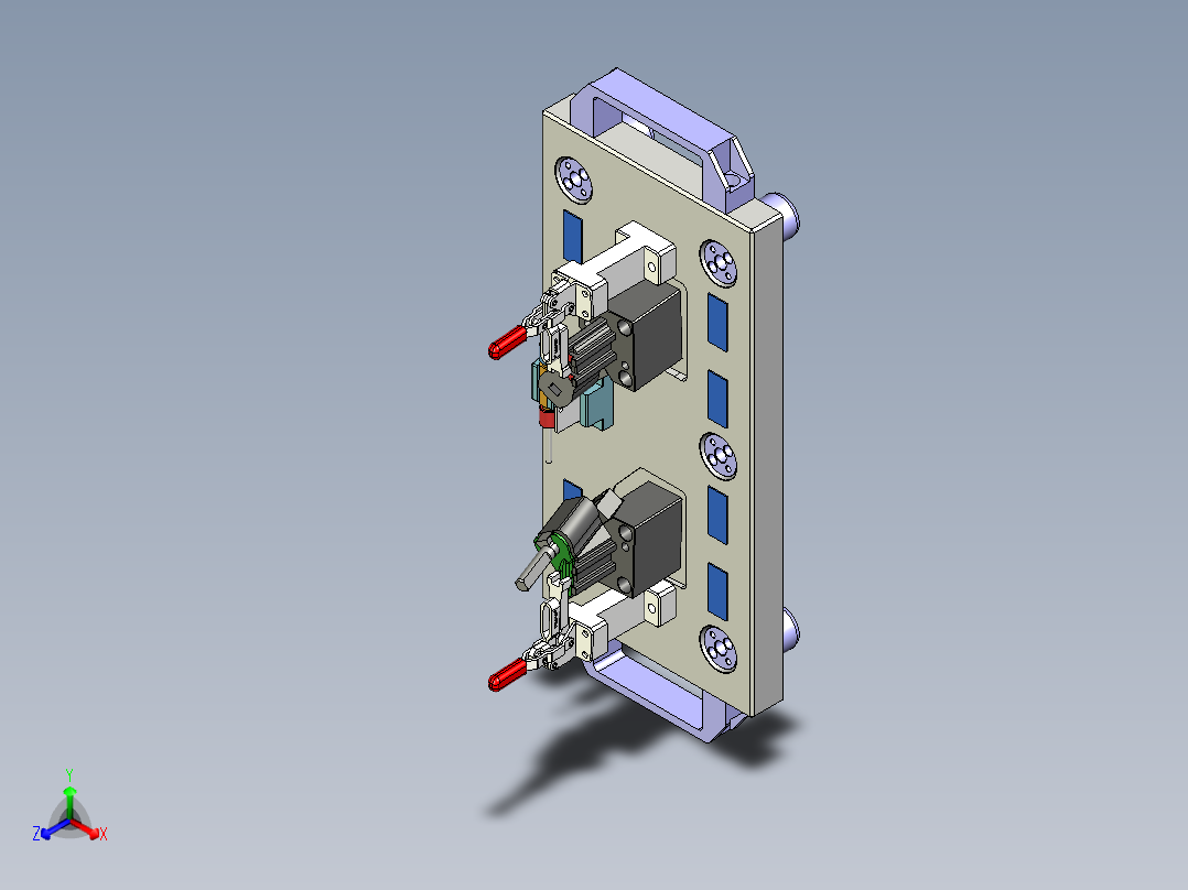 薄壁件冲压产品检测检具设计x_t正等轴测图