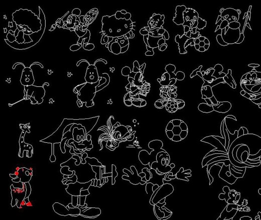 CAD图形库鱼鸟动物人物卡通图块1501款缩略图