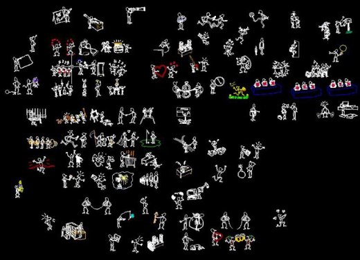 CAD图形库鱼鸟动物人物卡通图块1501款缩略图