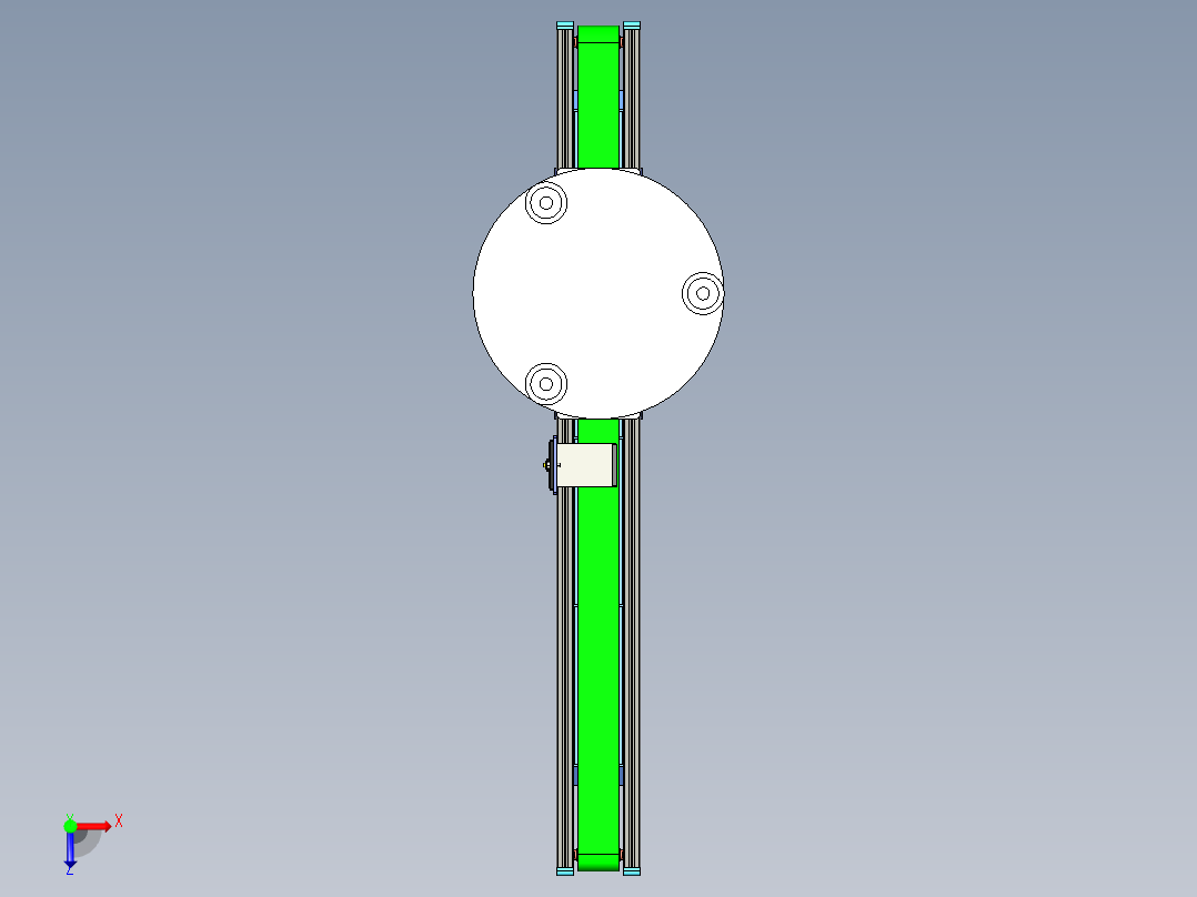 输送带组件3D模型俯视图