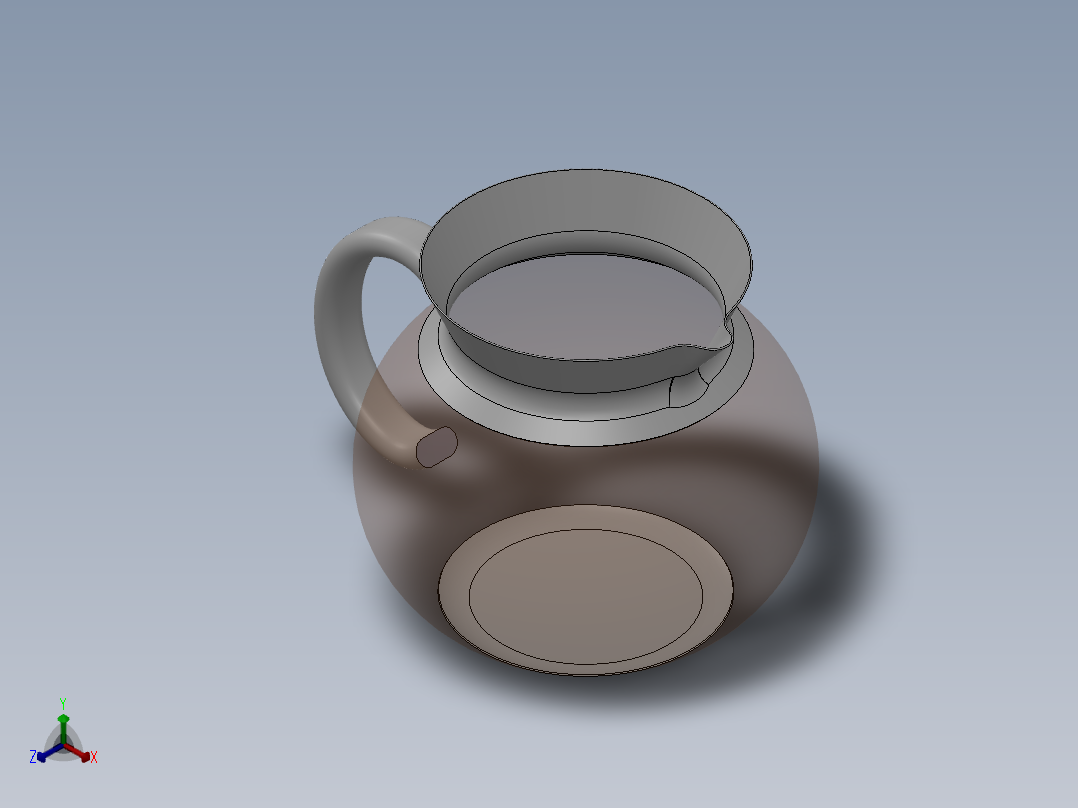 咖啡壶正等轴测图