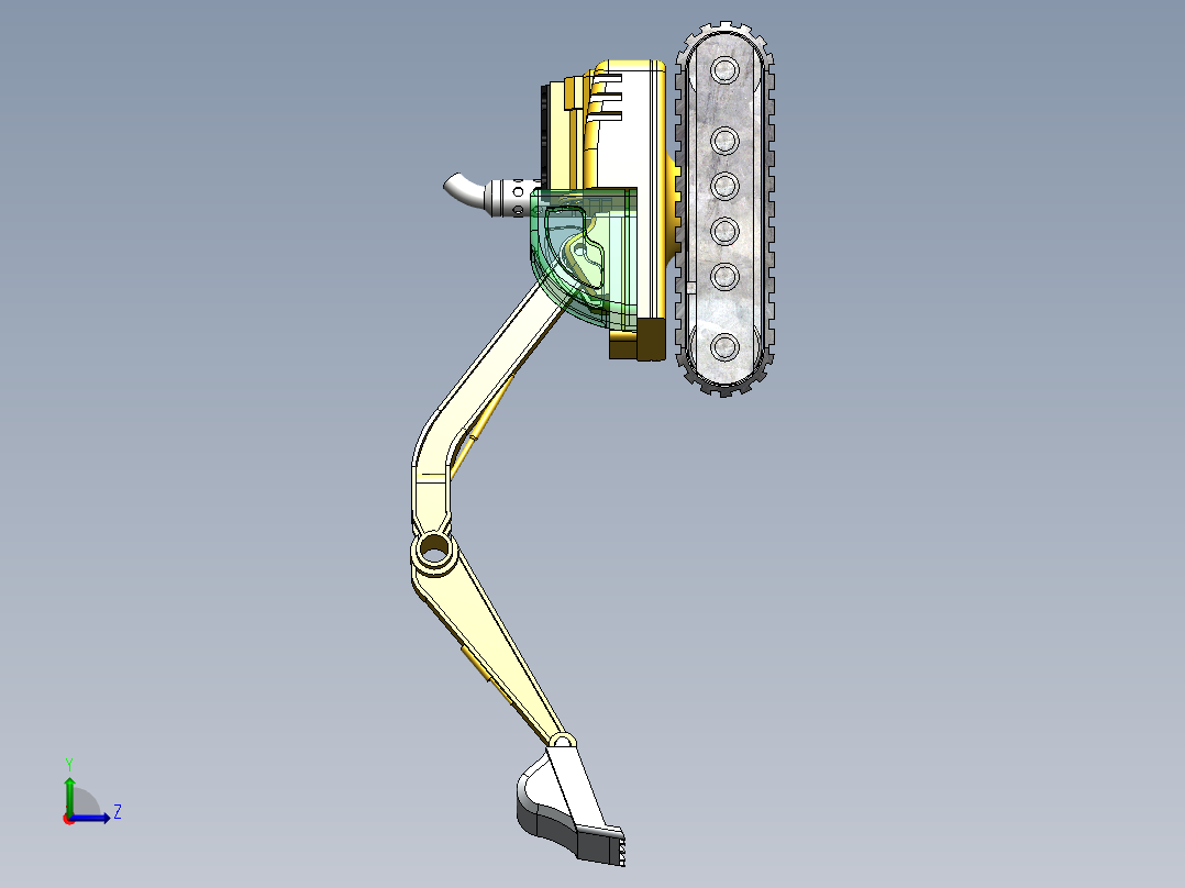 烟囱挖掘机左视图