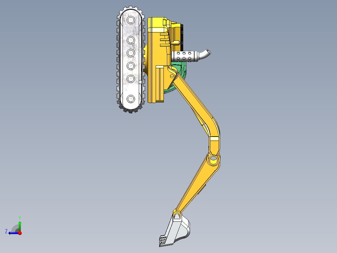 烟囱挖掘机右视图