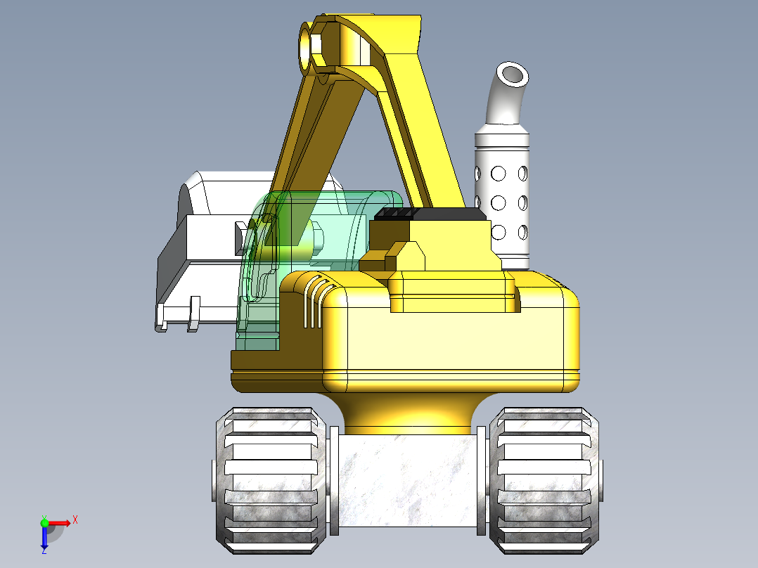烟囱挖掘机俯视图