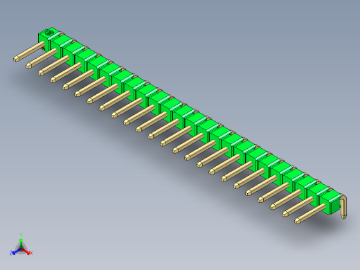 彩色公排针 100mil 2.54mm 系列-DS1022_green_1x24p_100mil_TypeD_rev1.0